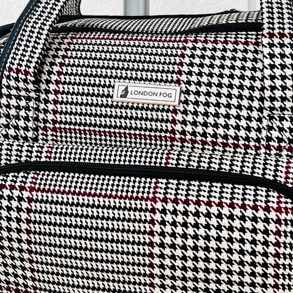 London Fog Under the Seat Carryon Sheffield Roller Bag 15IN Houndstooth #1470 - Picture 16 of 16
